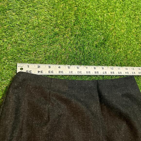 Vintage Black Wool Skirt With Silver Floral Barb Embroidery - Picture 2 of 6